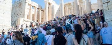 Keliautojai ir turistai Atėnuose